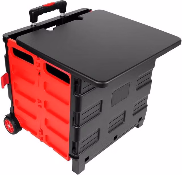 SPETLEK Folding Rolling Shopping Trolley Cart and Car Boot Storage Box, 40kg Capacity – 1