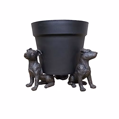 Gifts Direct 2 U Set of 3 Brown Resin Dog Plant Pot Feet for Indoor and Ornamental Garden Planters