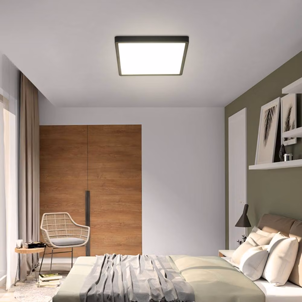 Goeco Modern Square LED Ceiling Light, 36W, 4500K, Black – 3