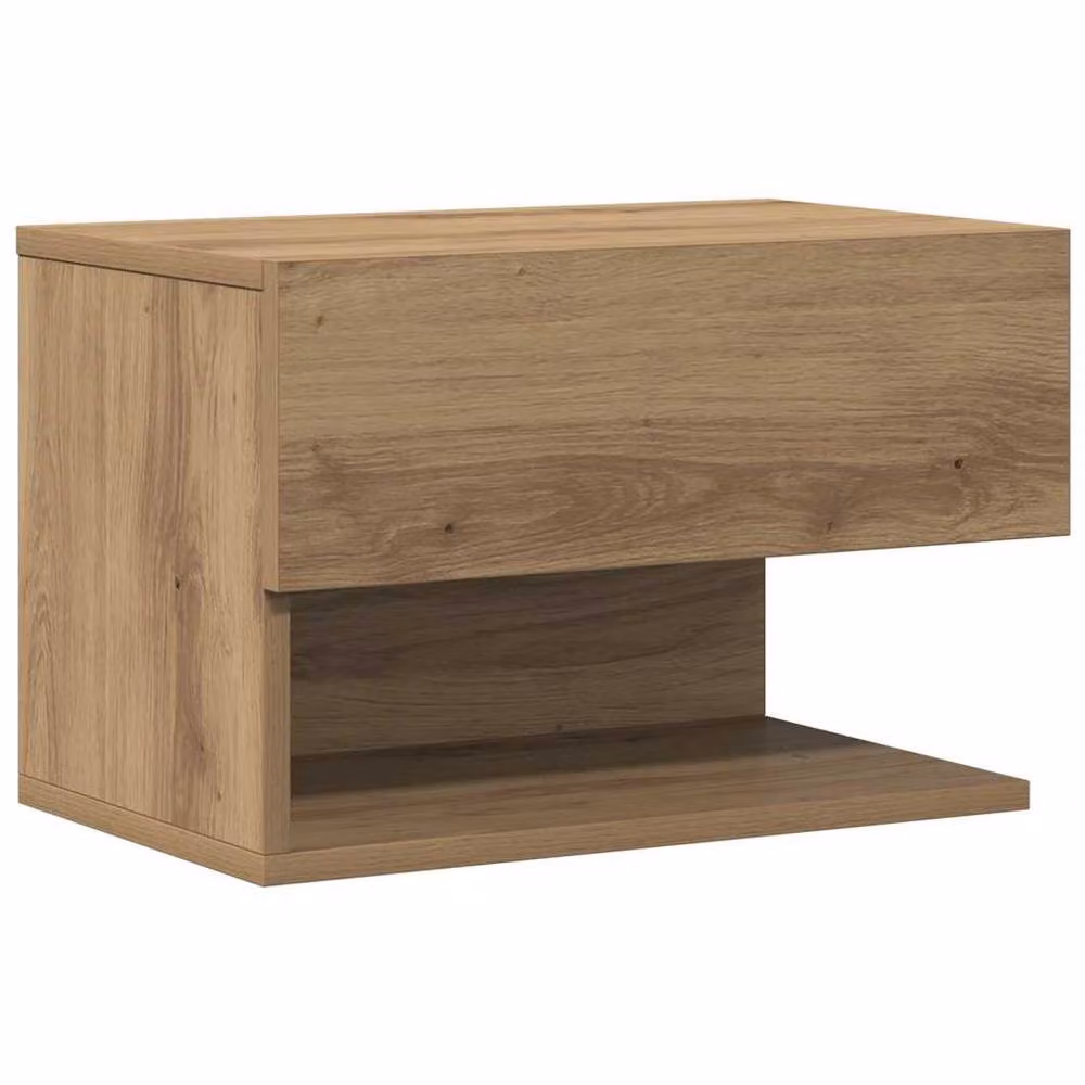 Berkfield Home Artisan Oak Wall-mounted Bedside Cabinet, Brown, W/D/H: 29.5 x 30.0 x 46.0 cm – 2