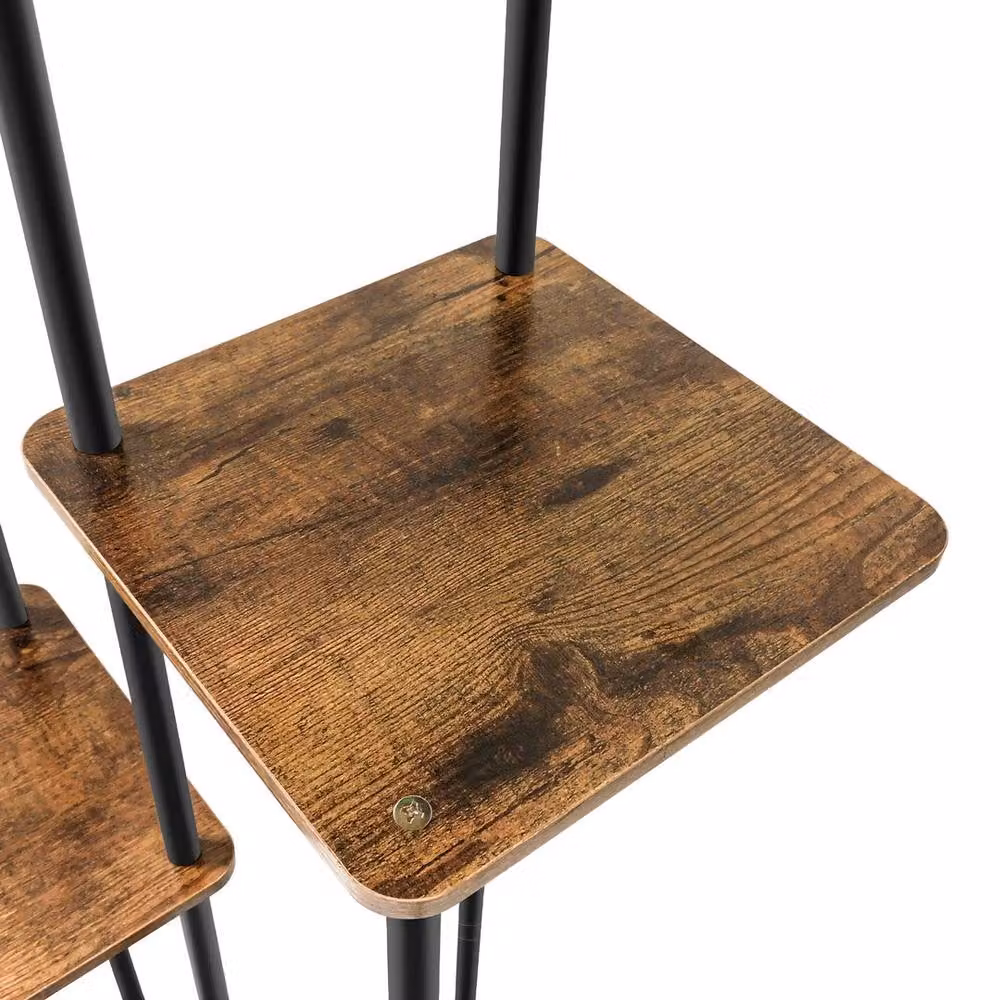 FLAVORA 5 Tier Metal Plant Stand in Brown, H 100 x W 15 x D 15 cm – 3
