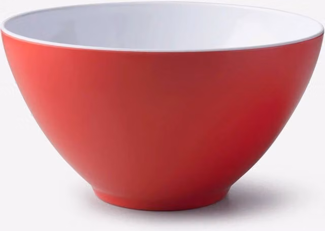 Zeal Melamine Salad Bowl, Red and White, Diameter: 26 cm – 3