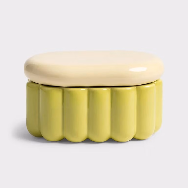 &Klevering Charlo Pear Green Airtight Stoneware Ceramic Jar