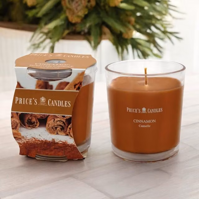 Price's Cinnamon Scented Jar Candle - Brown