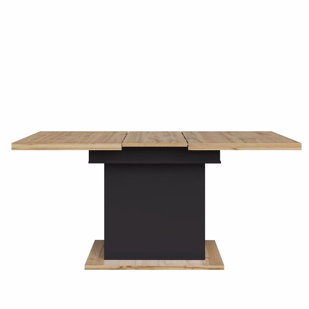 ModernLuxe Extendable Rectangular Dining Table in Black with 2 Storage Drawers and Doors – 4