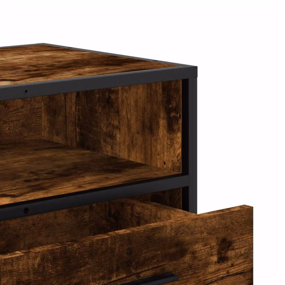 Berkfield Home TV Cabinet in Smoked Oak and Brown, W/D/H: 80 x 34.5 x 40 cm – 4