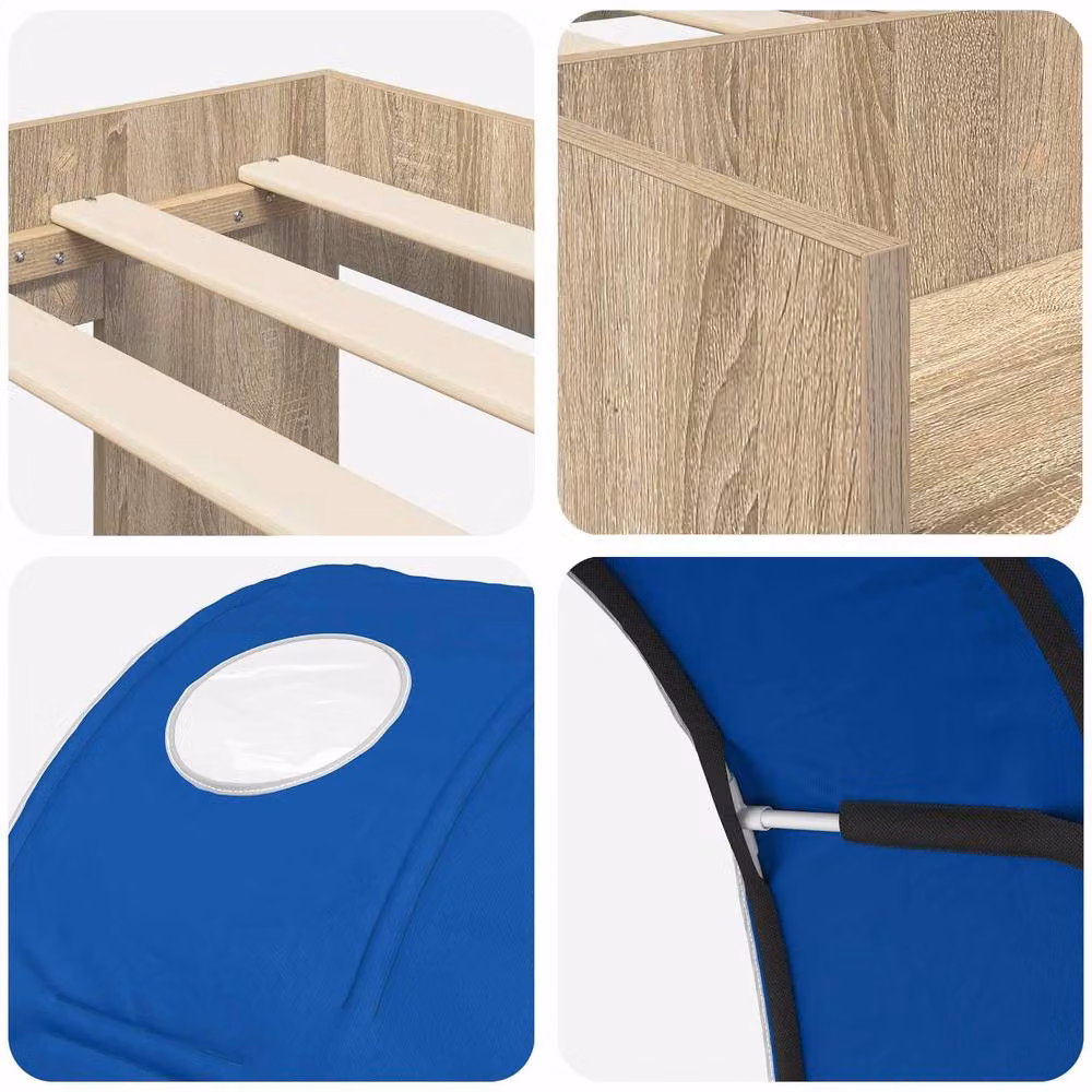 Berkfield Home 3-Piece Childrens Bed with Tunnel in Brown and Blue Sonoma Engineered Wood – 5