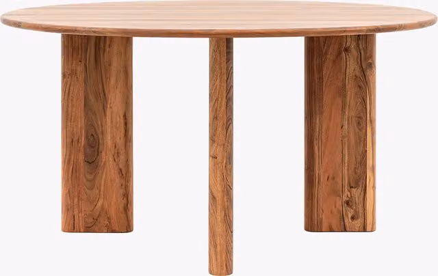 Perch & Parrow Beckingham Round Acacia Wood Dining Table in Brown
