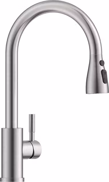 Appaso Stainless Steel Kitchen Sink Mixer Tap with Pull Out Spray in Silver Brushed Steel – 1