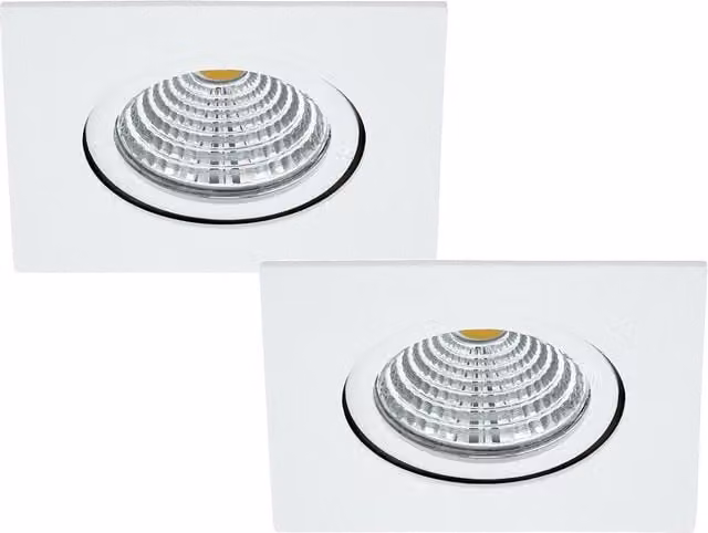 Loops 2 Pack White Square Recessed LED Downlights for Wall and Ceiling, 6W
