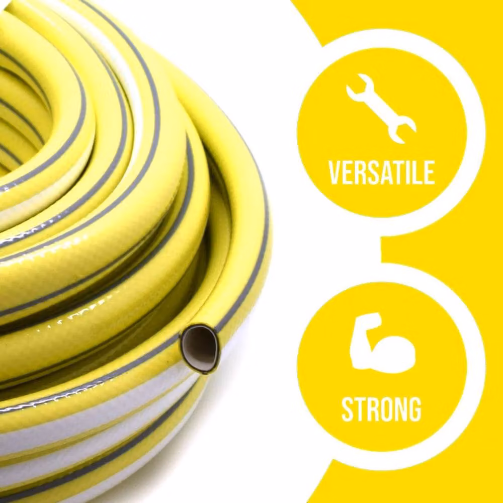 FLAVORA Reinforced Yellow Garden Hose Pipe, 30m – 5