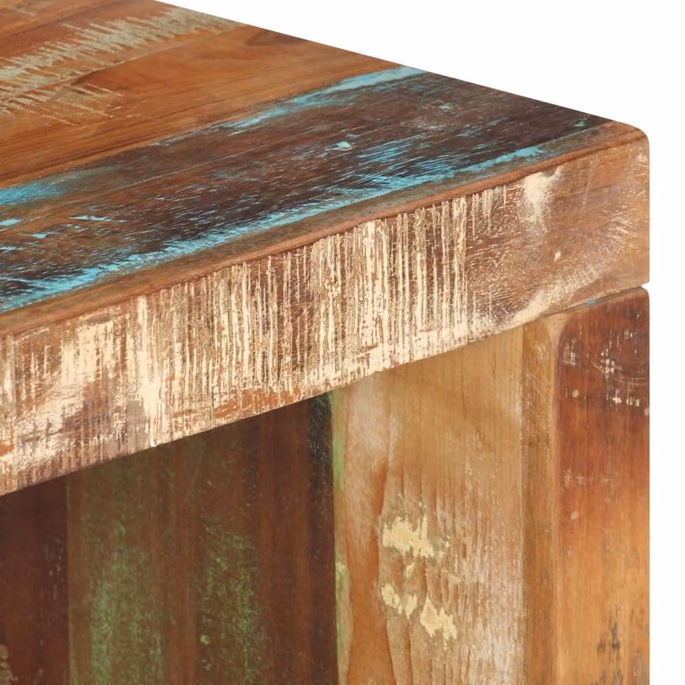 Berkfield Home Beautiful 2 Piece Industrial Coffee Table Set in Multicolour Solid Reclaimed Wood – 4