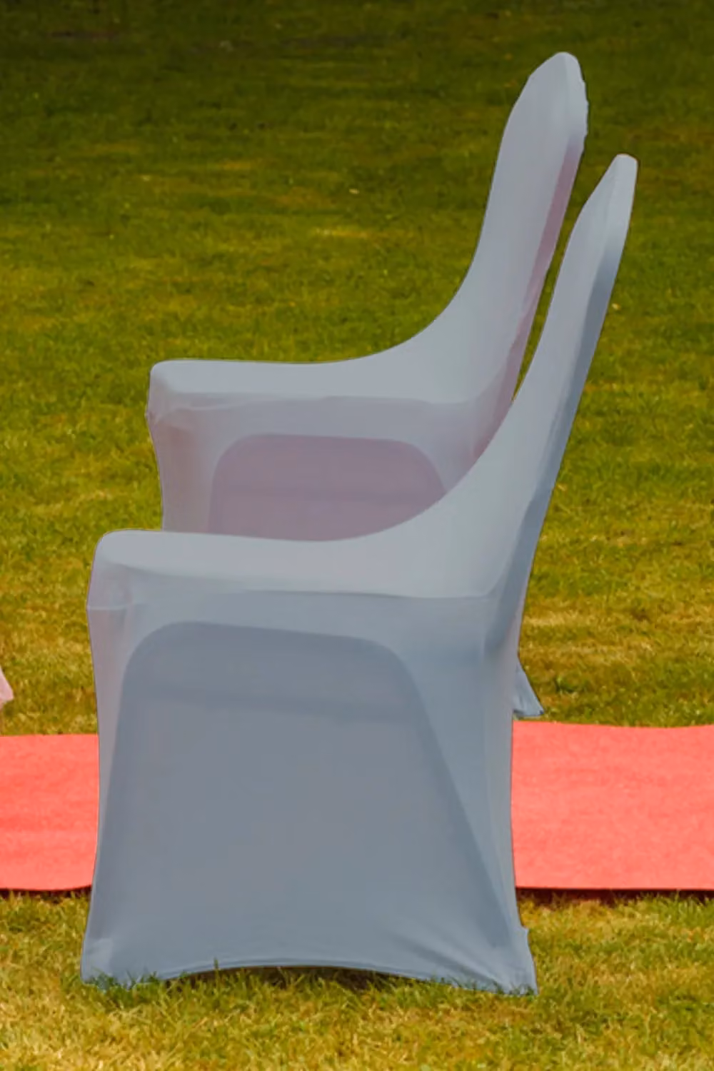 Neel Blue Spandex Polyester Stretch Dining Chair Cover in Silver – 3