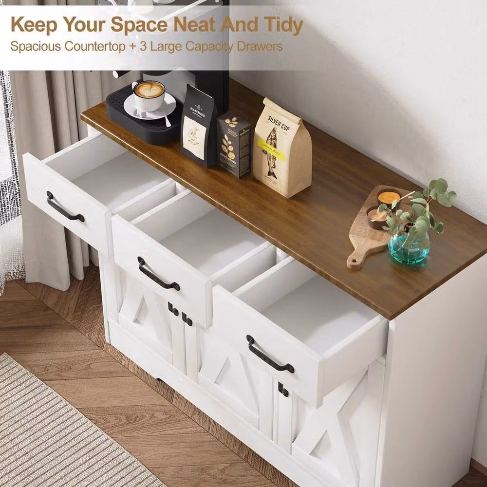 PAWNORA White Kitchen Sideboard Cabinet – 3
