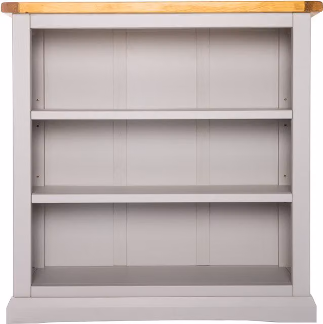 Cabinet Bits Loreo Grey Pine Bookcase with Adjustable Shelves and Back Panel W/D/H: 90 x 30 x 40 cm