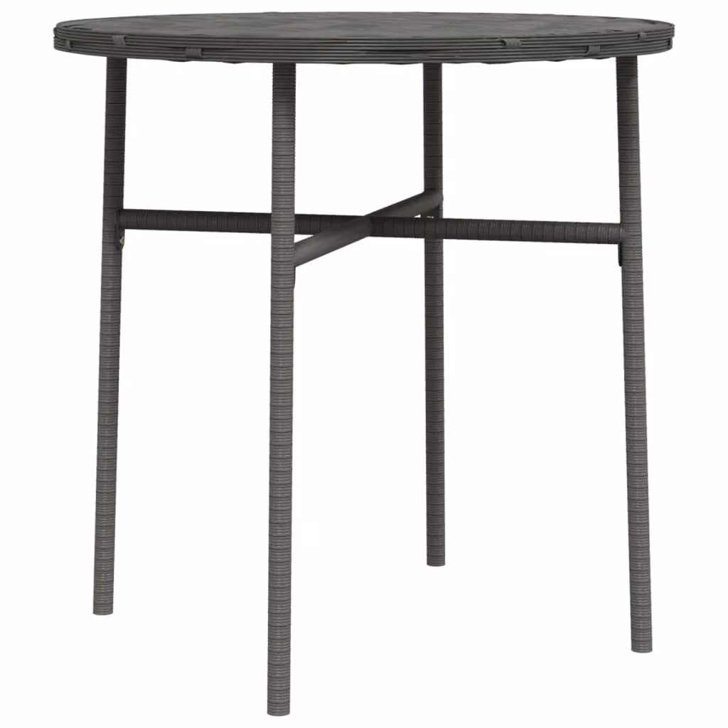 Berkfield Home Grey Poly Rattan Tea Table, Diameter: 45 cm – 2
