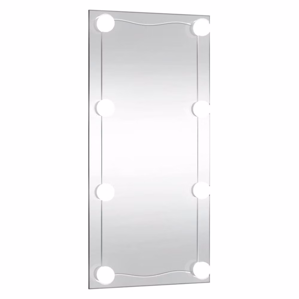 Berkfield Home Modern Rectangular Wall Mirror with LED Lights, Silver, W: 60 cm, H: 30 cm