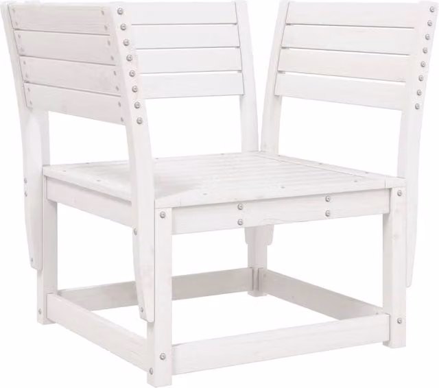 Berkfield Home Rustic White Solid Wood Pine Garden Chair