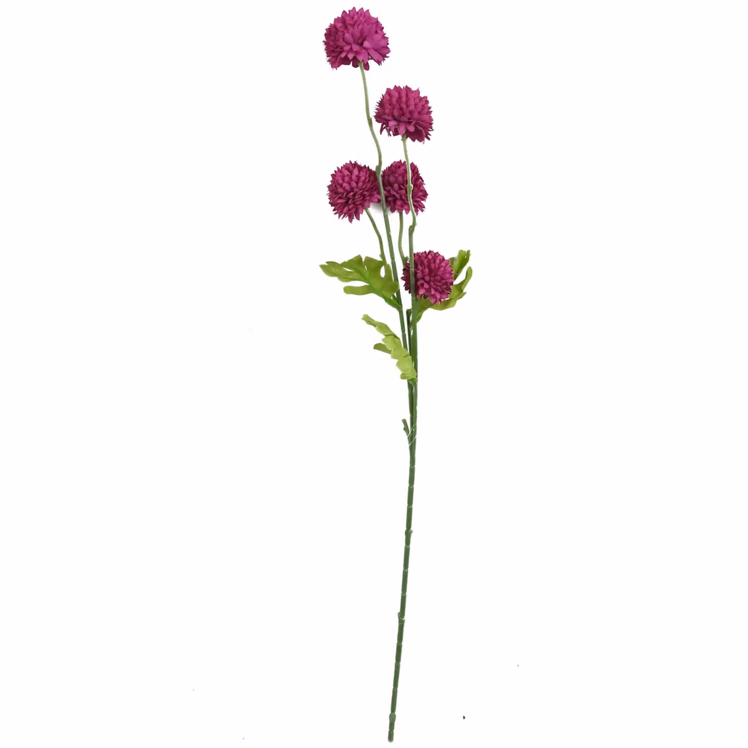Leaf Design Pink Dahlia Pompom Artificial Flowers, Pack of 6, Height: 50 cm – 2