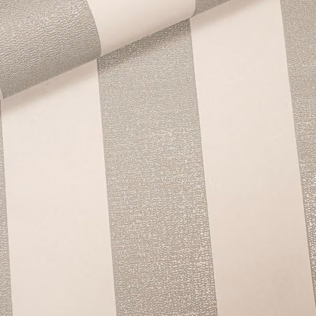 Arthouse Glitterati Stripe Platinum Luxury Textured Vinyl Wallpaper in Grey, White and Silver