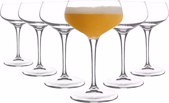 Bormioli Rocco Novecento Cocktail Glasses, Clear, 250ml, Pack of 6 – 1