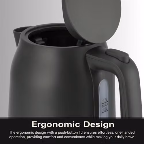 Hamilton Beach Ella Electric Kettle with Auto Shut Off, 1.7 l, Anthracite Grey – 5