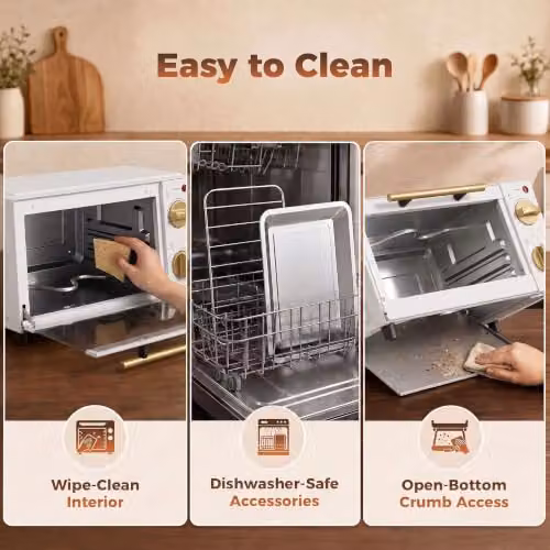 HOMCOM 9L Mini Toaster Oven with Timer Control, 750W, White – 9