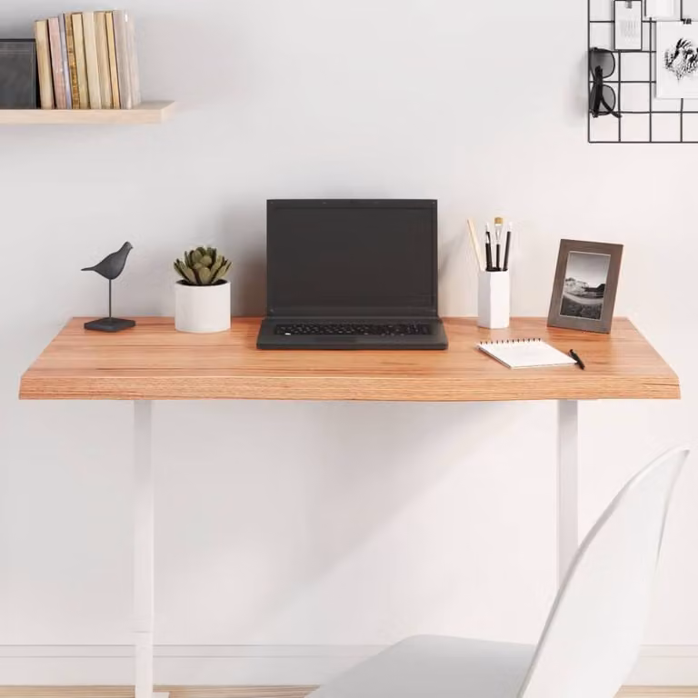 Berkfield Home Table Top Light Brown Treated Solid Wood Oak W/D/H: 100 x 50 x (2-4) cm