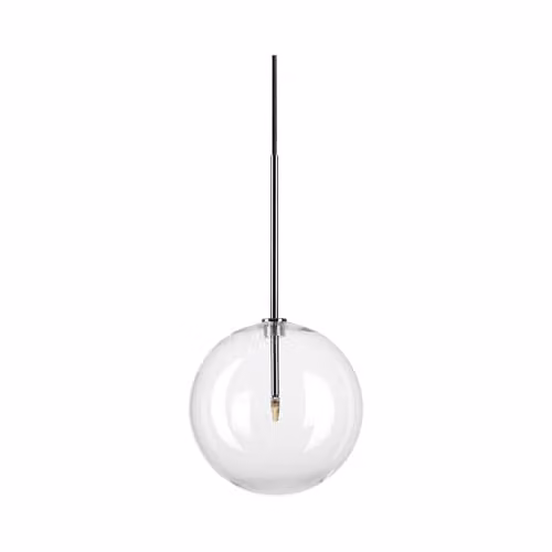 Ideal Lux Equinoxe Sphere Globe Pendant Ceiling Light in Chrome and Transparent Glass