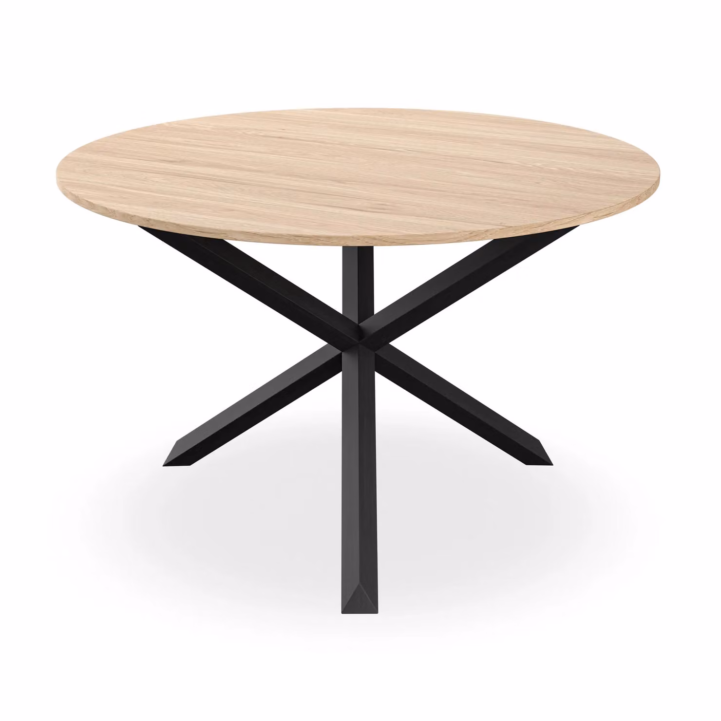 More4Homes Malvern Round Dining Table and 4 Nova Grey Velvet Chairs Set with Oak Top and Black Legs – 2