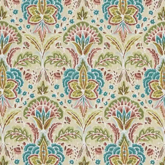 iLiv Rhapsody Graphic Retro Cotton Fabric in Pink, Blue and Multicolour
