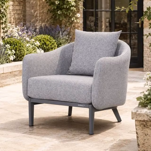 Mimo Full Aluminium Single Sofa in Grey with Loose Cushion – 1