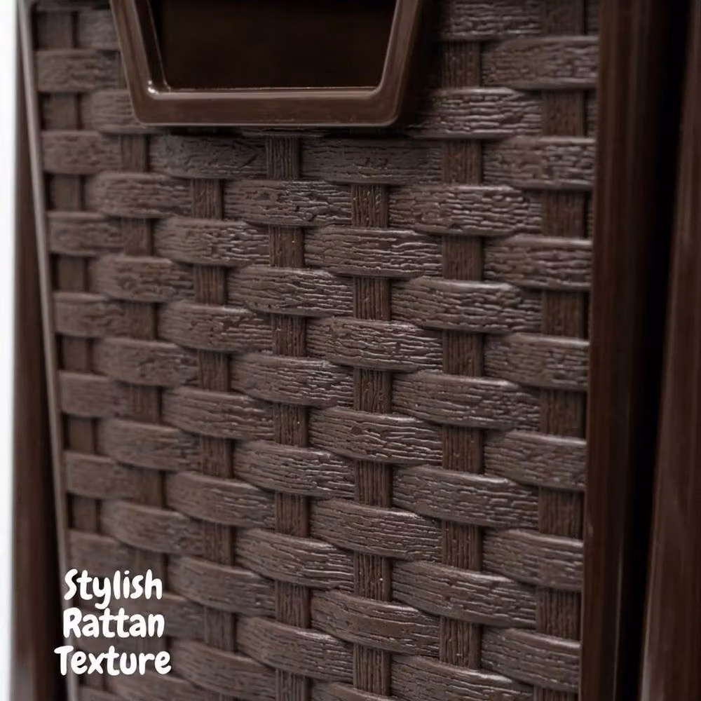 Kelvenix 3 Tier Rattan Style Plastic Storage Drawer Unit in Choco Brown – 3