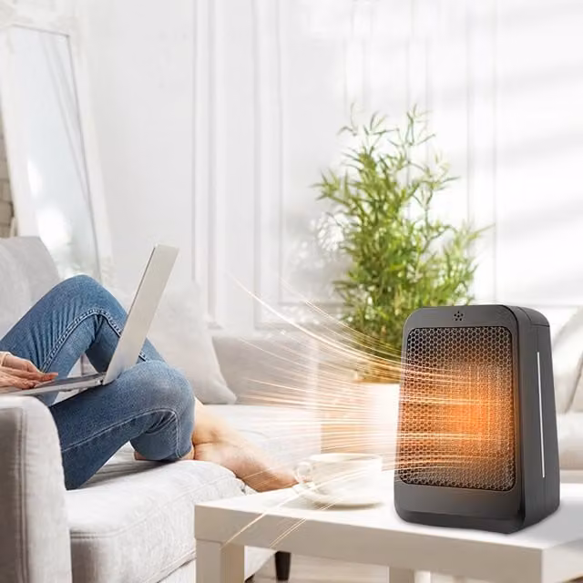 Livingandhome 1200W Ceramic Fan Heater, Black, Freestanding