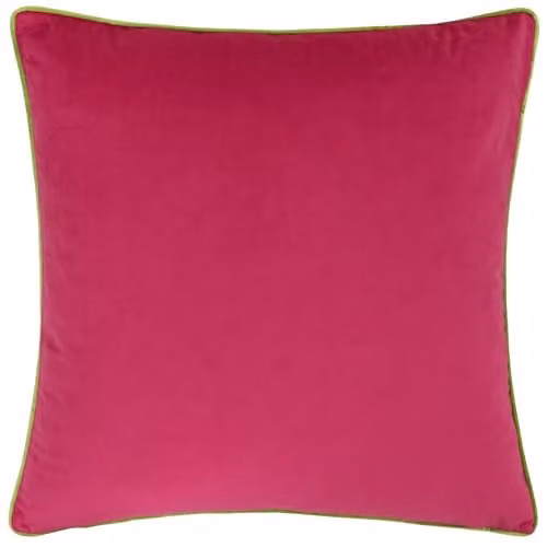 Furn Meridian Velvet Piped Square Cushion in Pink and Green, W/D/H: 45 x 45 x 45 cm – 1