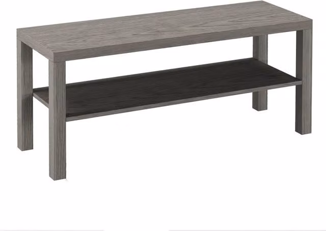VOGREX Modern 2 Tier Grey TV Bench and Media Stand Cabinet