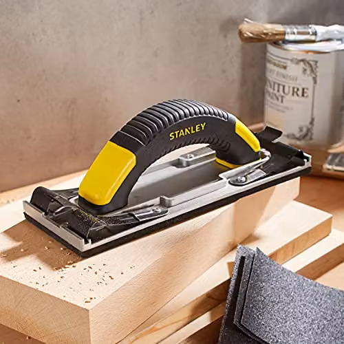 Stanley Flat Hand Sander with Improved Clip in Black and Yellow – 6