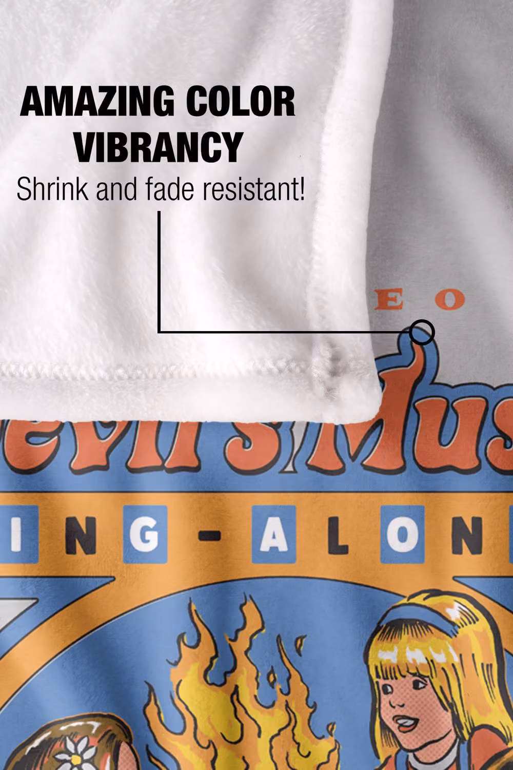 Steven Rhodes Devils Music Singalong Multicolour Super Soft Fleece Throw Blanket W/D/H: 152 x 127 cm – 3