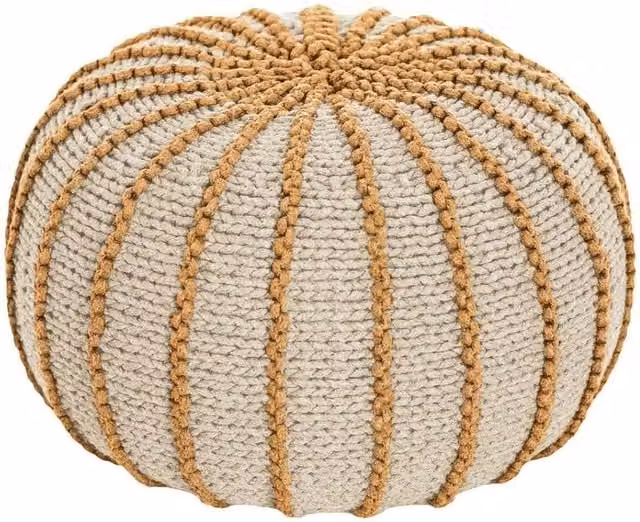 Zuri House Ziggy Knitted Pouffe in Yellow – 1