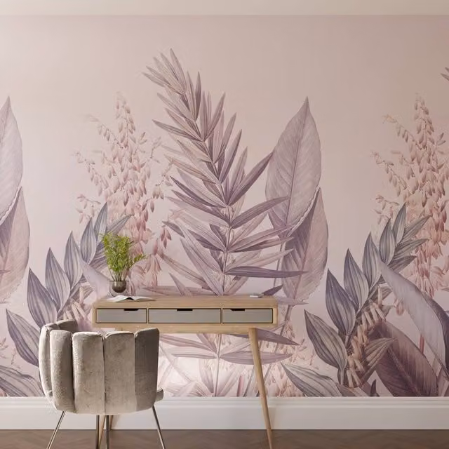 Superfresco Easy Flora & Fauna Purple Floral Mural, W: 300 cm, H: 280 cm