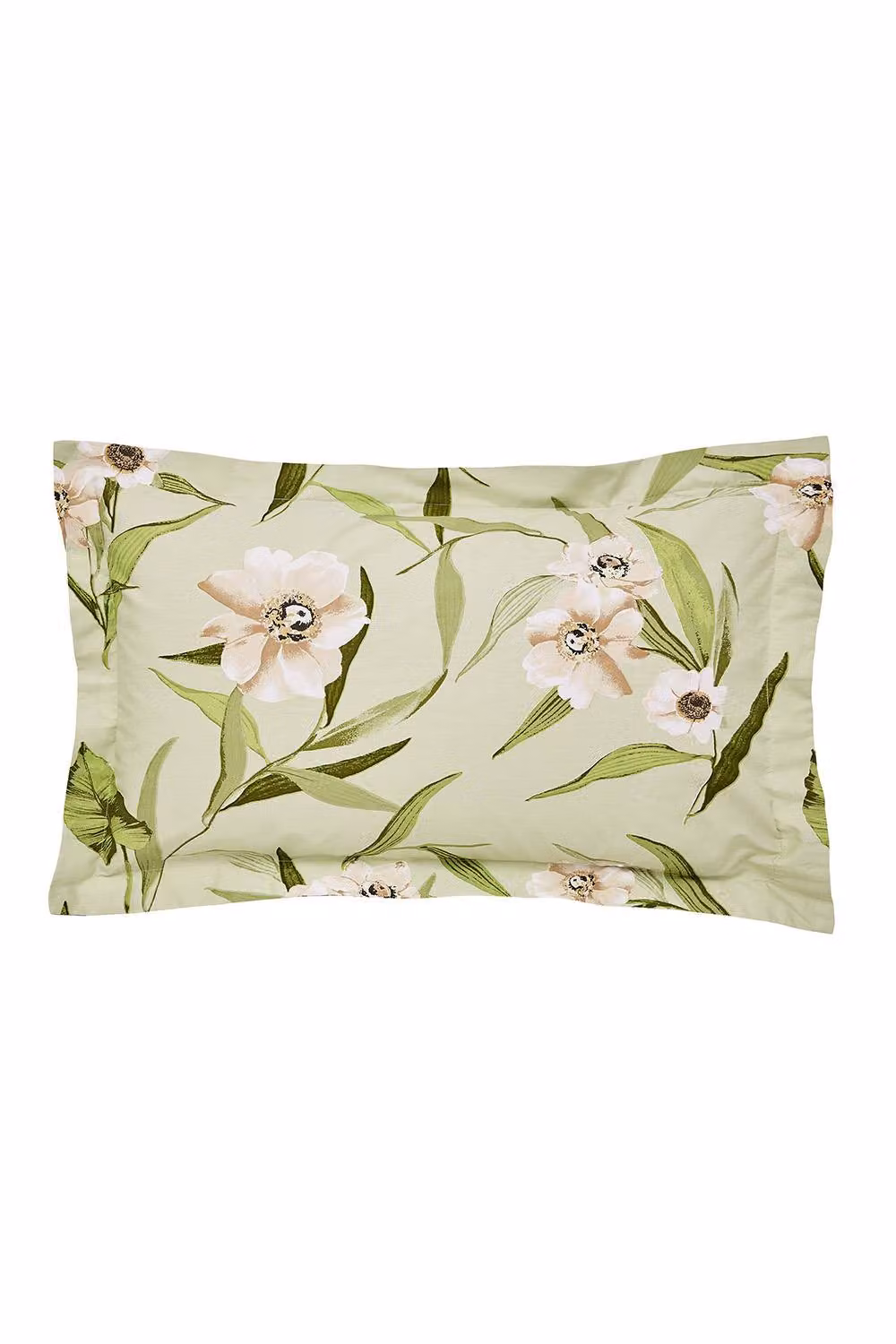 Ted Baker Cabana Reversible Floral Cotton Duvet Cover and Pillowcase Set, Green and White, W: 200 cm, H: 200 cm – 3