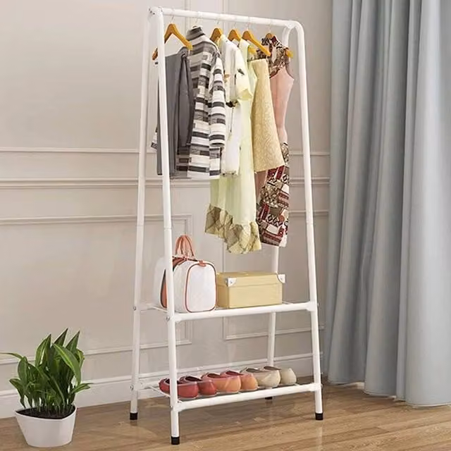 SPETLEK White Metal Rack Garment Display Stand, Width: 50 cm