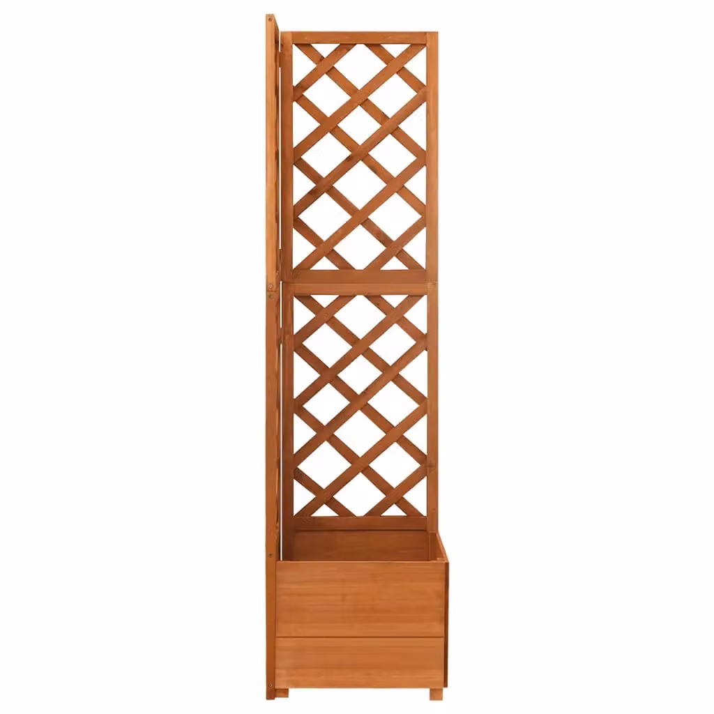Berkfield Home Corner Trellis Planter in Brown Solid Wood, W/D/H: 40 x 40 x 150 cm – 2