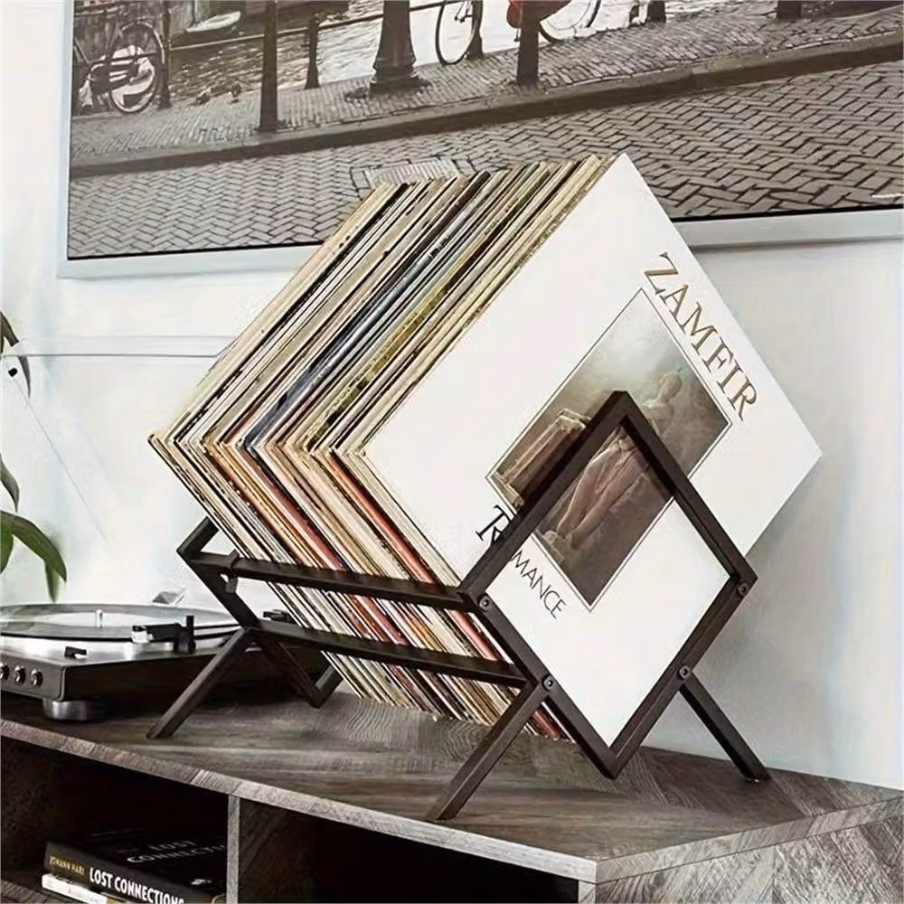 Nordara Black Metal Vinyl Record Storage Display Rack – 4