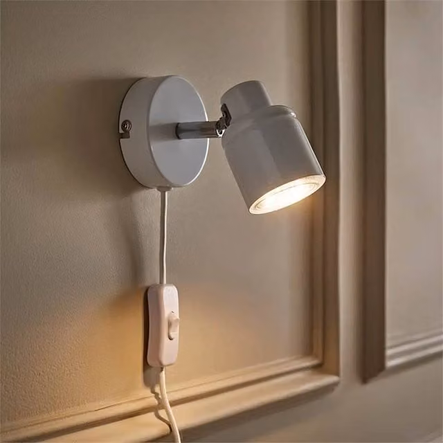 Nordara White Adjustable Plug In Wall Light for Reading and Task Lighting