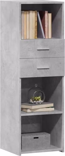 Berkfield Home Industrial Highboard in Grey MDF, W/D/H: 40 x 42.5 x 124 cm