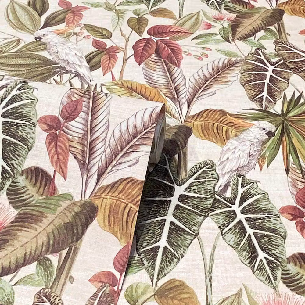 Arthouse Vintage Parrot Multicolour Botanical Vinyl Wallpaper – 3