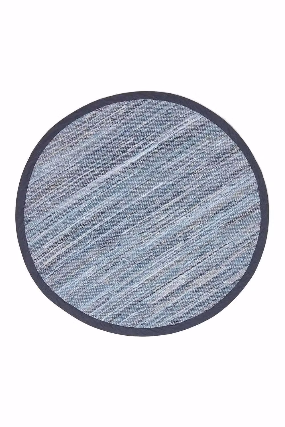 Homescapes Blue Denim Striped Handwoven Chindi Rug W/D/H: 120 x 180 cm – 2