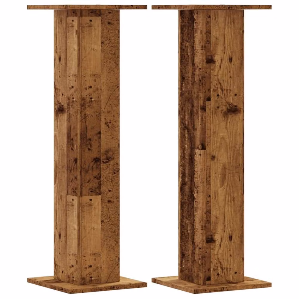 Berkfield Home Set of 2 Rustic Brown Engineered Wood Plant Stands, W/D/H: 30 x 30 x 95 cm – 3
