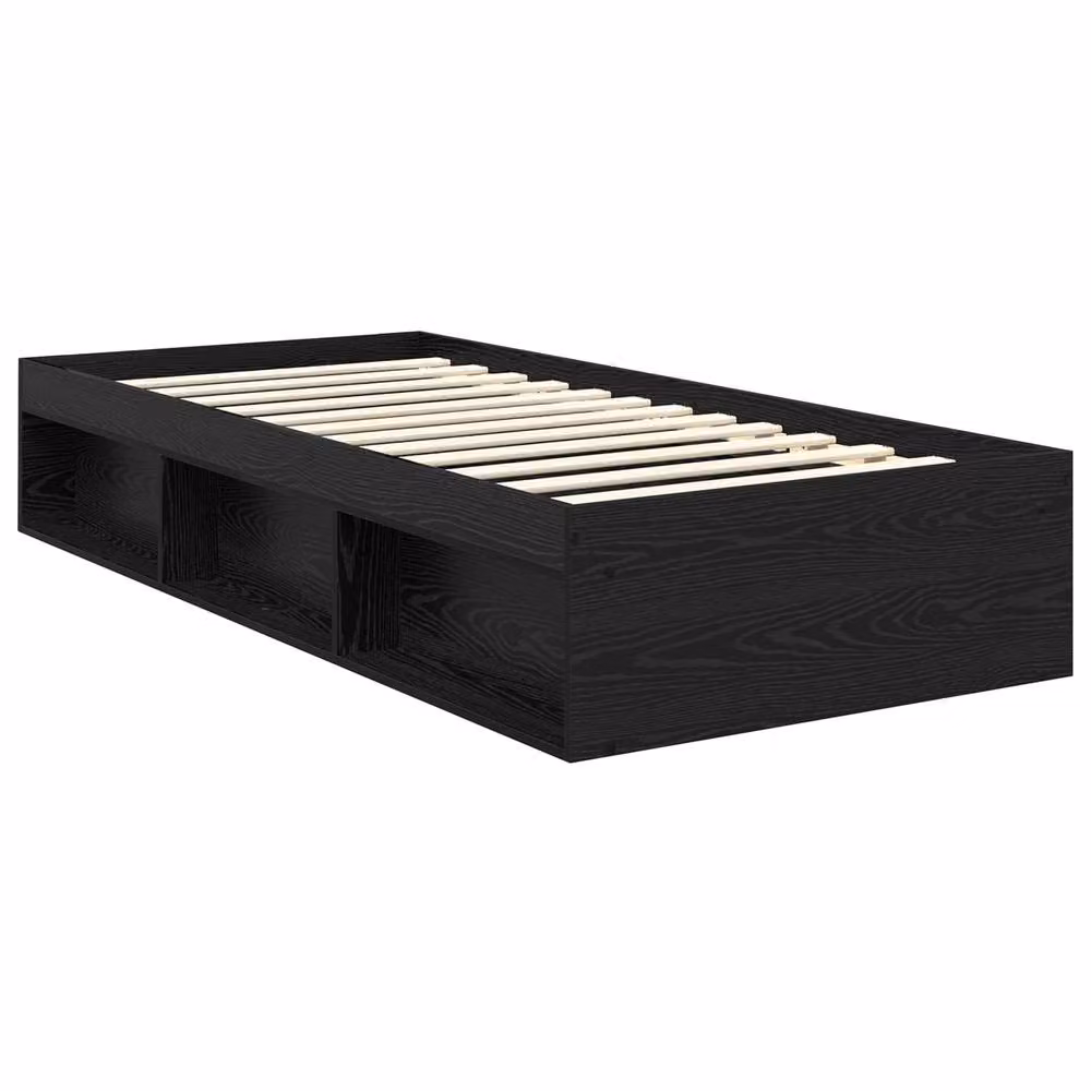 Berkfield Home Modern Bed Frame with Headboard in Black Solid Pine Wood, W: 90 cm x L: 190 cm – 3